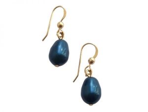 Gemshine - Damen - Ohrringe - Vergoldet - MK-Perlen - Tahiti Blau - Tropfen - 1,5 cm