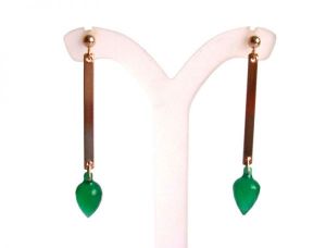 Gemshine - Damen - Ohrringe  - Vergoldet - Onyx - Tropfen - Facettiert - Grn - 3 cm