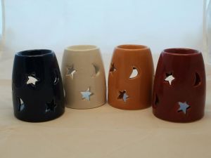 Duftlampe aus Keramik, Sonne-Mond-Sterne