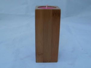 Teelichthalter aus Holz ca. 15 cm hoch